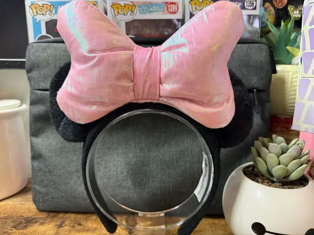 Disney Parks Light Up Iridescent Pink Bow Ears Headband